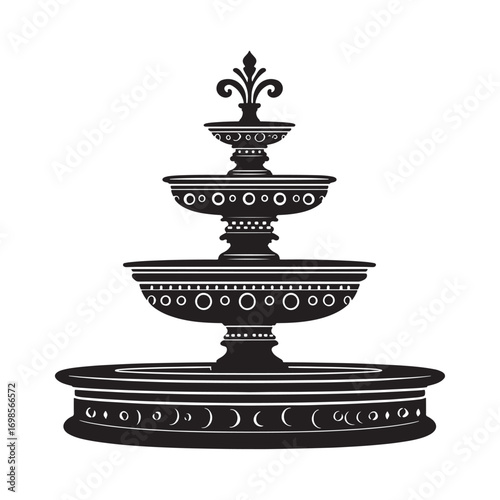 Elegant fountain silhouette.
