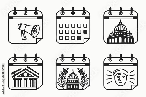 Calendar icons representing government and civic events