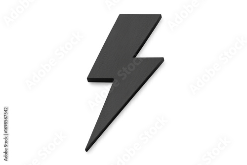 Free Download Brushed metal lightning bolt symbol on transparent background - GFXLoad