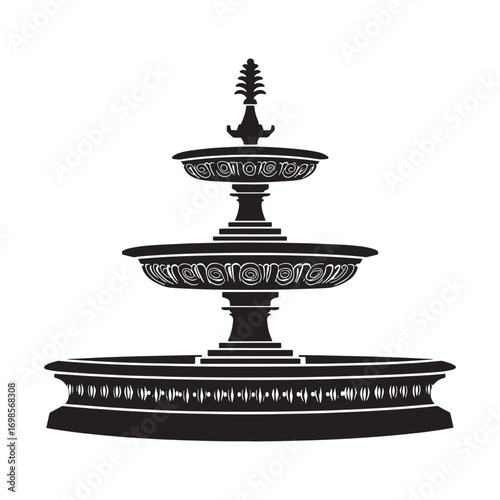 Elegant fountain silhouette.
