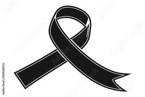 Symbol of mourning and remembrance a black ribbon