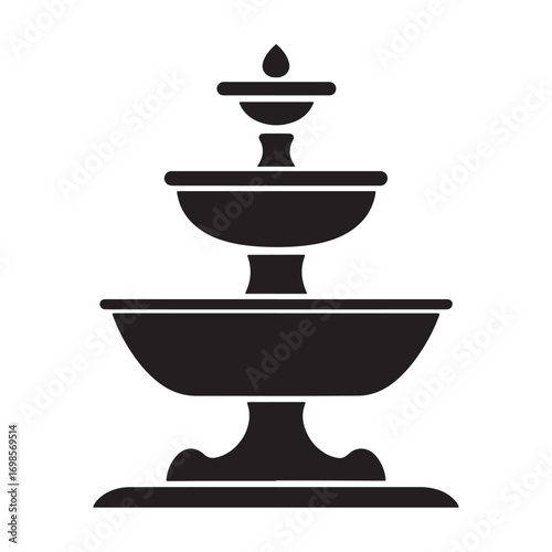 Elegant fountain silhouette.