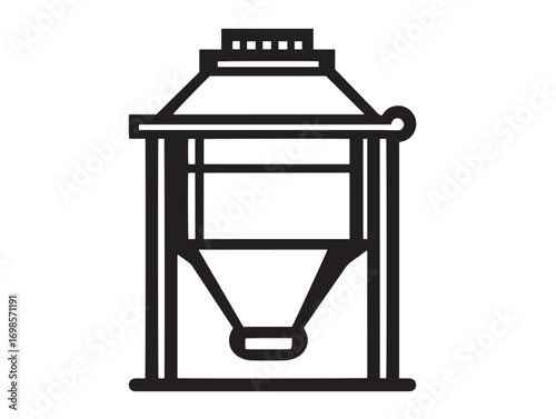 Heavy Duty Dust Collector Equipment Icon in Clean Minimalist Vector Line Art