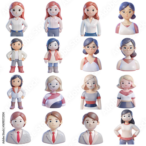 Diverse 3D Human Avatars Collection - Multigenerational & Multicultural Characters - Generative AI