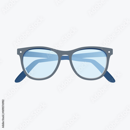 Vector illustration of classic unisex eyeglasses with a modern aesthetic, symbolizing intellectual perspective and optical clarity
