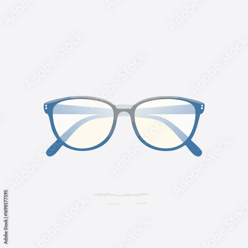 Stylish blue-framed optical glasses for vision correction and fashion. A modern vector illustration of eyewear isolated on a light background