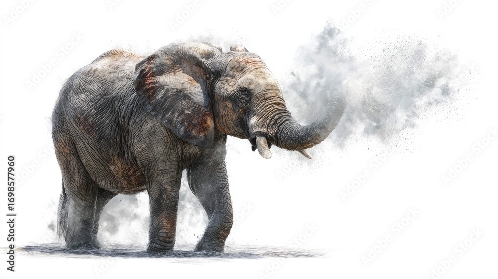 Fototapeta premium a computer generated elephant that appears to be spewing water from its trunk