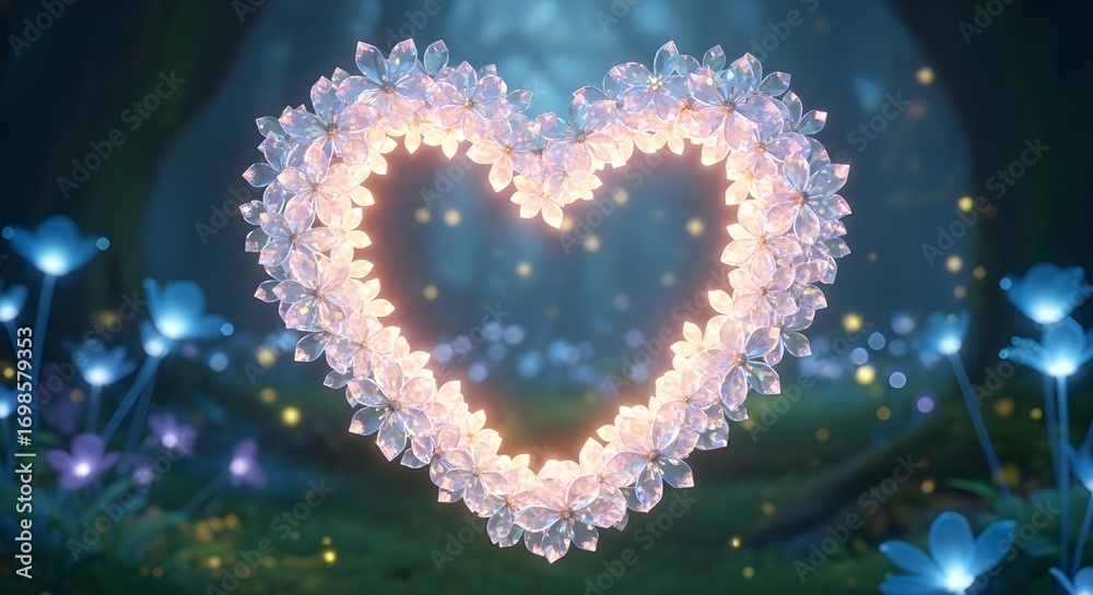 Fototapeta premium An Elegant Wedding Invitation Template with a Gold Floral Heart Frame