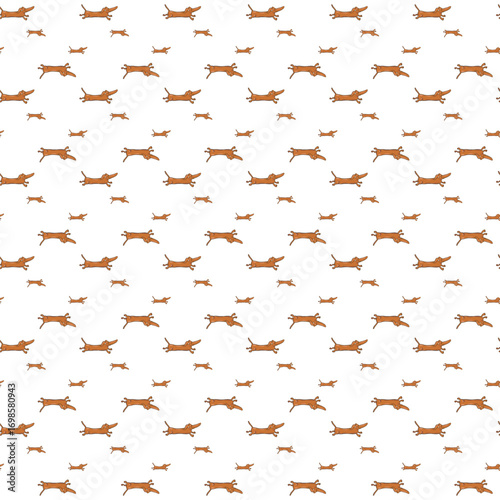 Seamless childish pattern with funny animals faces . Creative  kids texture for fabric, wrapping, textile, wallpaper, apparel. Vector illustration