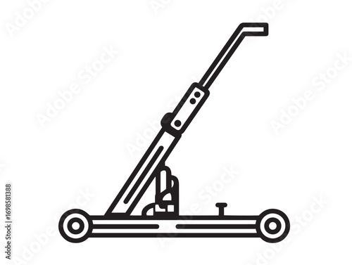 Precise Floor Jack Illustration in Elegant Modern Vector Drawing