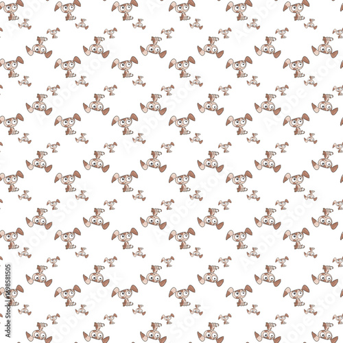 Seamless childish pattern with funny animals faces . Creative  kids texture for fabric, wrapping, textile, wallpaper, apparel. Vector illustration