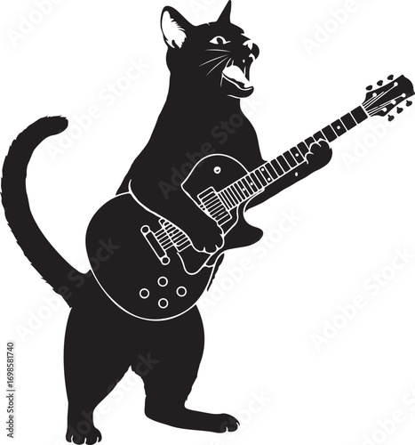 a cat and a guitar