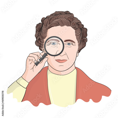 Agatha Christie vector illustration portrait