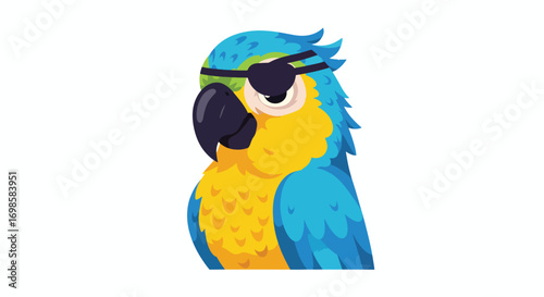 Pirate parrot with an eye patch and a beak