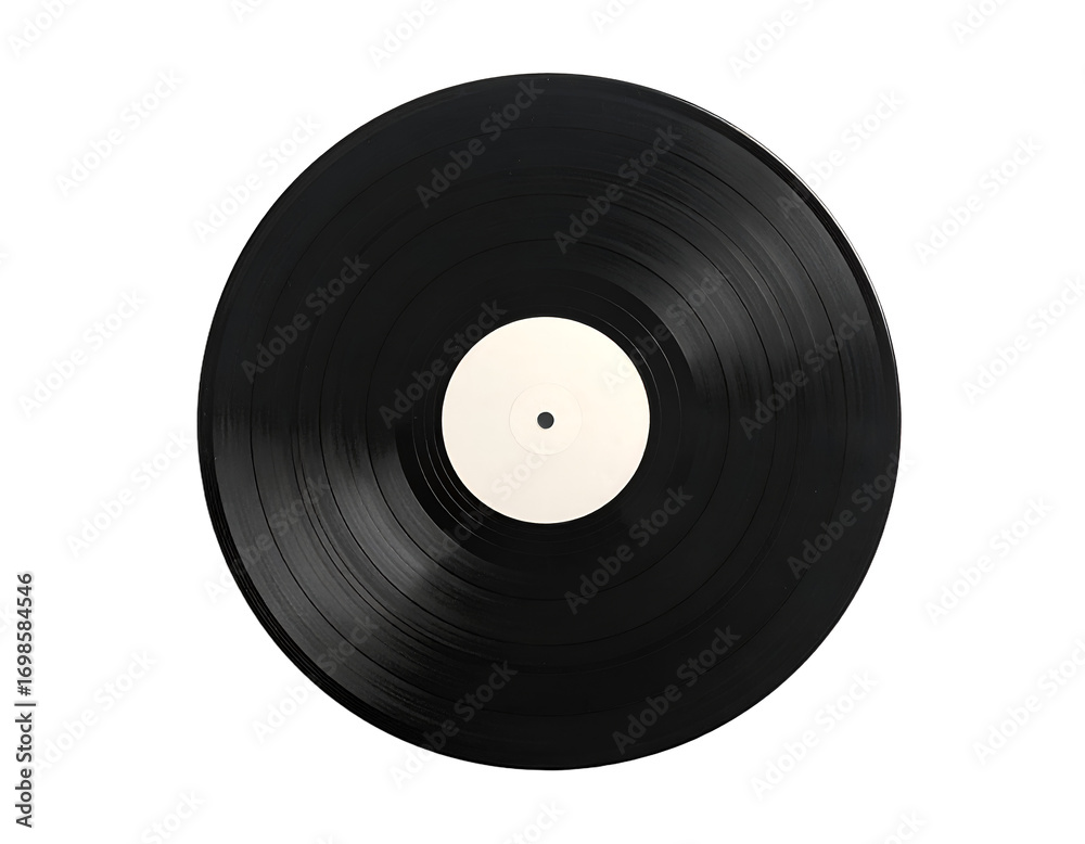 Obraz premium Gramophone vinyl record isolated on white background. Top view