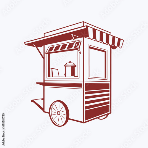 Indian indonesian  Street food cart logo