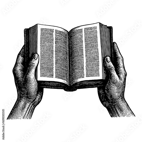 Open Bible in hands
