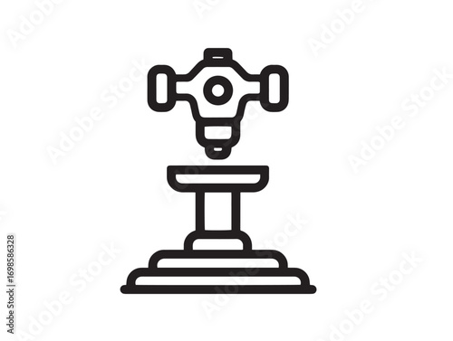 Engineering Equipment Hardness Tester in Clean Minimal Line Vector