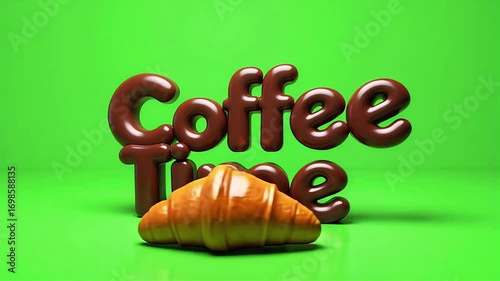 A delicious croissant sits in front of 