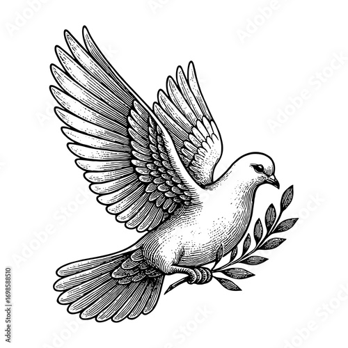A dove carrying an olive branch, symbolizing peace, purity, and the good news of hope