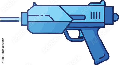 Minimalist Line Art Ray Gun Futuristic Weapon Design Illustration