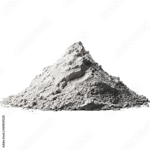 Png of heap of grey powder isolated on transparent background, a versatile substance for various applications, offering a neutral tone for artistic and industrial uses