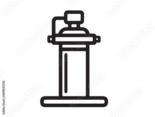 Heavy Lifting Hydraulic Jack Tool Icon with Clean Vector Line Drawing