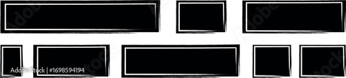 Unique Grunge-Inspired Set of Jagged Rectangle Borders with Torn Paper Brush Lines – Multicolor Vector Elements for Modern Sticker and Banner Designs