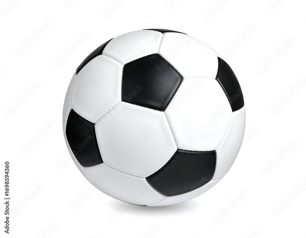 Obraz premium A black and white soccer ball, isolated on white