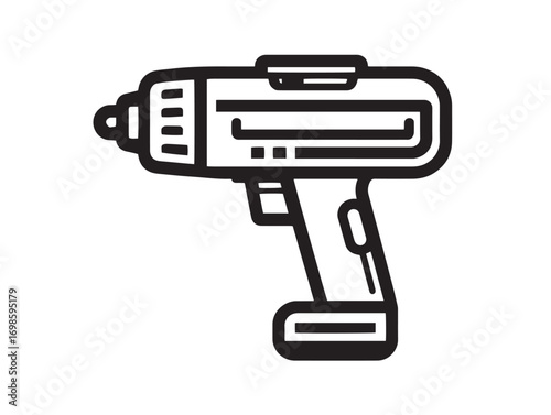 Clean Minimal Vector Impact Wrench Icon for Industrial Tool Illustration
