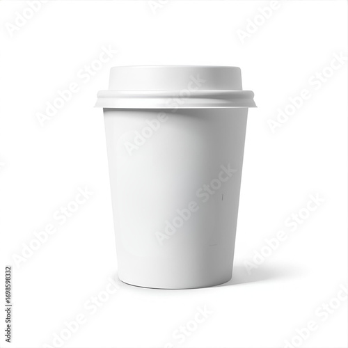 Coffee cup packaging mockup with blank design space. Realistic disposable paper cup template for branding, logo presentation, café identity, and packaging design.