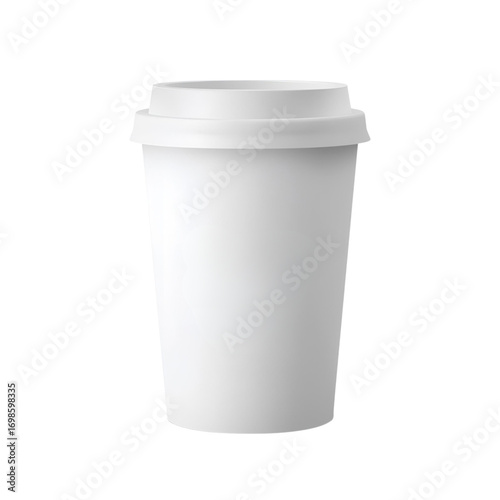 Coffee cup packaging mockup with blank design space. Realistic disposable paper cup template for branding, logo presentation, café identity, and packaging design.