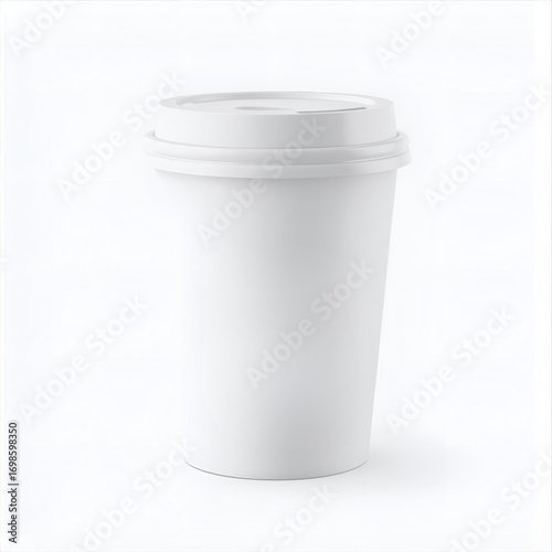 Coffee cup packaging mockup with blank design space. Realistic disposable paper cup template for branding, logo presentation, café identity, and packaging design.