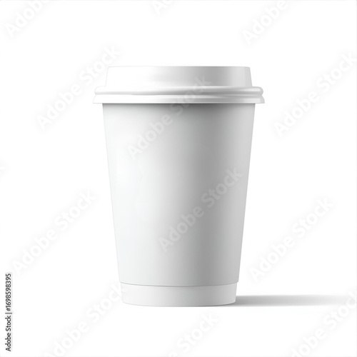 Coffee cup packaging mockup with blank design space. Realistic disposable paper cup template for branding, logo presentation, café identity, and packaging design.