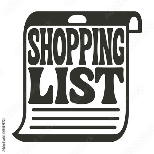 Shopping list graphic template in black and white design  