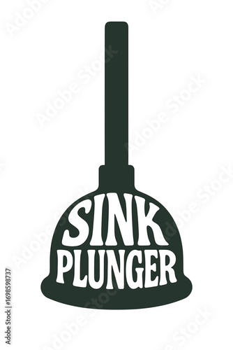 Sink plunger with handle for unclogging drains and pipes  