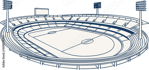 Football stadium interior with seating and field