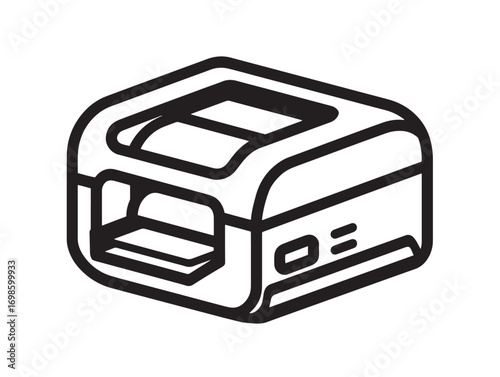 Stylish label printer icon clean minimal vector artwork