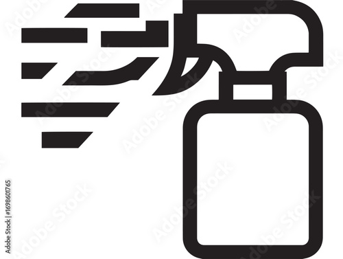 Professional lubricant spray icon detailed elegant line artwork
