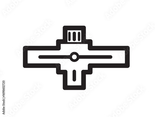 Marking gauge instrument icon stylish elegant minimal linear artwork