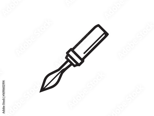 Modern masonry chisel icon elegant attractive linear artwork