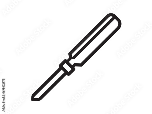 Durable masonry chisel icon sleek detailed technical vector design