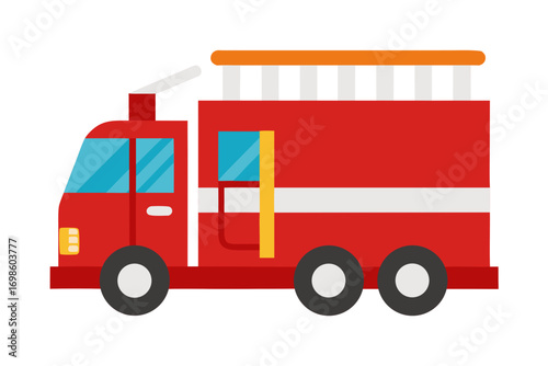 red truck isolated on white
