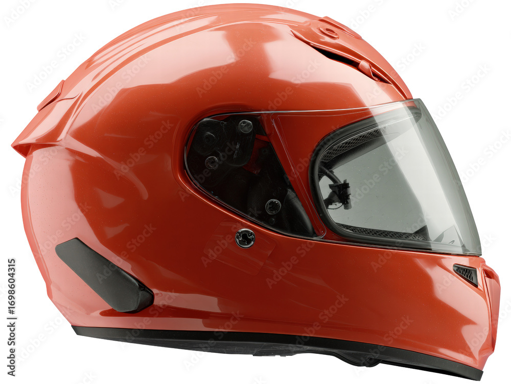 Fototapeta premium Red helmet motorcycle safety visor glossy protective gear