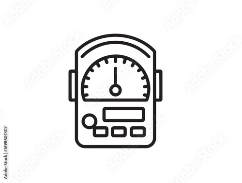 Professional digital multimeter icon elegant stylish linear artwork