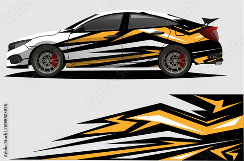Sport car racing wrap design. vector design aa4.eps