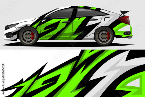 Sport car racing wrap design. vector design aa1.eps