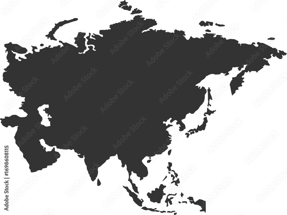 Obraz premium Geopolitical Vector Map of Asia