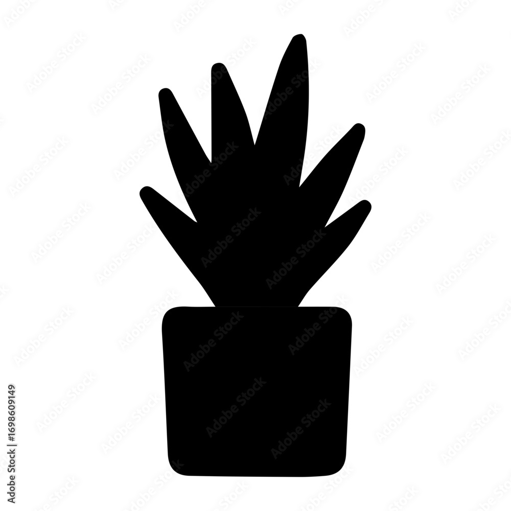 Fototapeta premium Potted Plant Silhouette