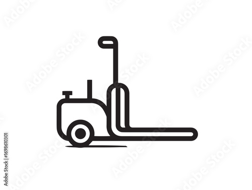 Sleek minimalist pallet jack outline with elegant vector lines